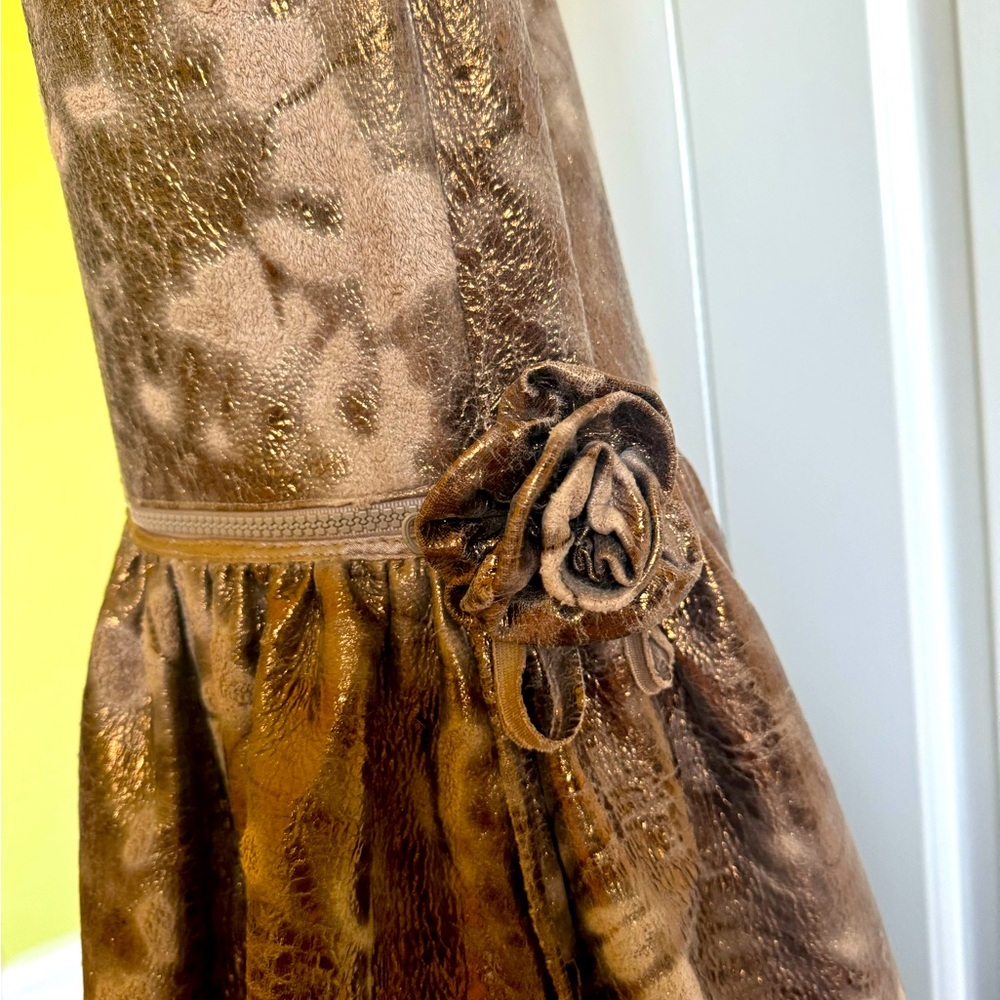 Handmade Gold/Beige Evening Long Skirt M EUC - Picture 3 of 7